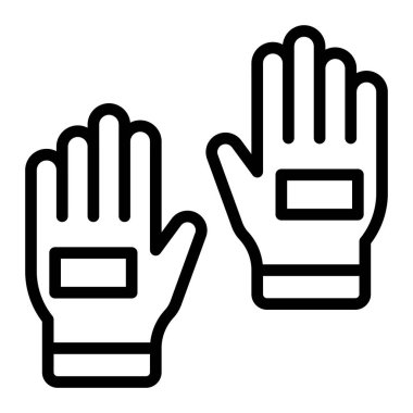 Koruyucu Eldiven Vektör Satır Simgesi Tasarımı