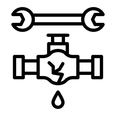 Tesisat Vektör Satır Simgesi Tasarımı