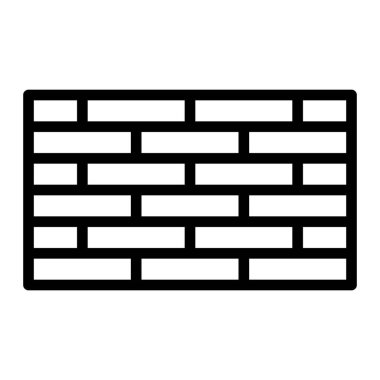 Tuğla Duvar Vektör Satırı Simgesi Tasarımı