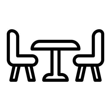 Yemek Odası Vektör Hattı Simge Tasarımı