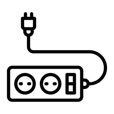 Uzatma Cord Vektör Satırı Simgesi Tasarımı