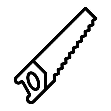 El Testere Vektör Satır Simgesi Tasarımı