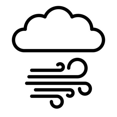 Rüzgar Vektör Satırı Simge Tasarımı