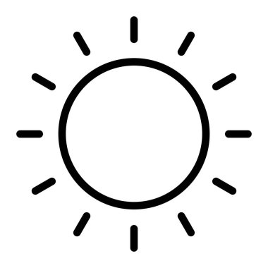 Güneş Vektörü Satır Simgesi Tasarımı