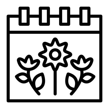 Bahar Vektör Satırı Simgesi Tasarımı