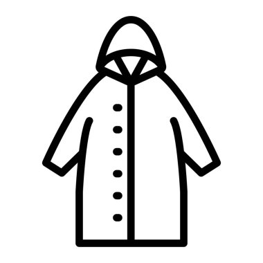 Yağmurluk Vektör Satırı Simge Tasarımı
