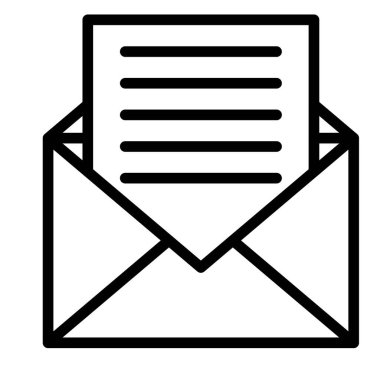 E- posta Vektör Satır Simgesi Tasarımı Aç