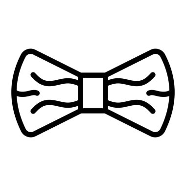 Baş Kravat Vektör Satır Simgesi Tasarımı