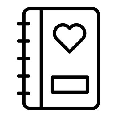 Diary Vector Line Icon Design