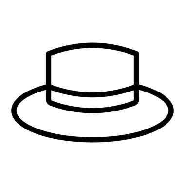 Şapka Vektör Satırı Simgesi Tasarımı