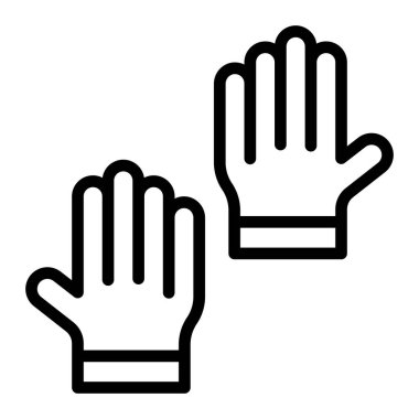 Deri Eldiven Vektör Satır Simgesi Tasarımı