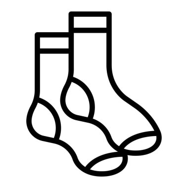 Çift Çorap Vektör Satırı Simge Tasarımı