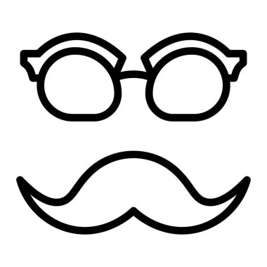 Bıyık Vektör Satırı Simgesi Tasarımı