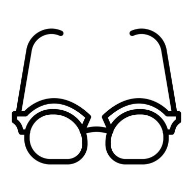 Gözlük Vektör Satırı Simgesi Tasarımı Okunuyor