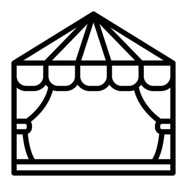 Çadır Vektör Satırı Simge Tasarımı