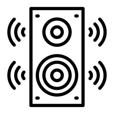 Hoparlör Vektör Satır Simgesi Tasarımı