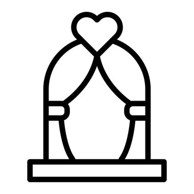 Düğün Kemeri Vektör Satırı Simgesi Tasarımı