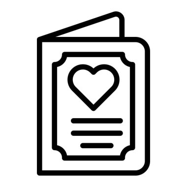 Düğün Davetiyesi Vektör Satırı Simge Tasarımı