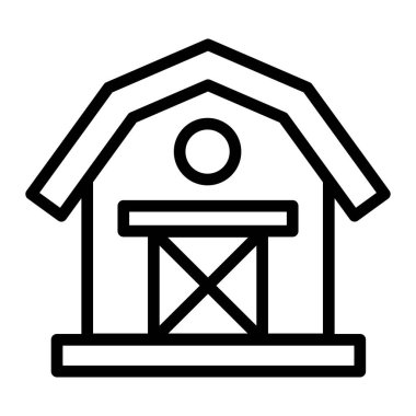 Ahır Vektör Satır Simgesi Tasarımı