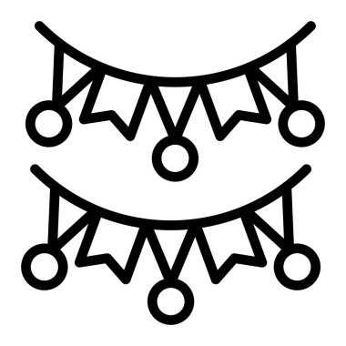 Bunting Vektör Satırı Simge Tasarımı