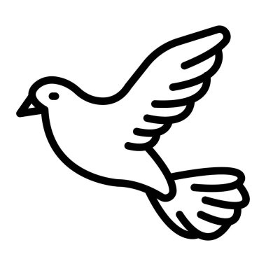 Güvercin Vektör Satırı Simge Tasarımı