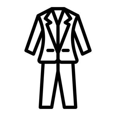 Damat Elbisesi Vektör Satırı Simge Tasarımı