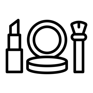 Makyaj Vektörü Satırı Simgesi Tasarımı