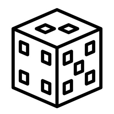 Dice Vektör Satır Simgesi Tasarımı