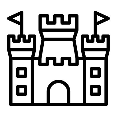 Kum Kalesi Vektör Satırı Simge Tasarımı