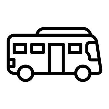Oyuncak Otobüs Vektör Satırı Simge Tasarımı