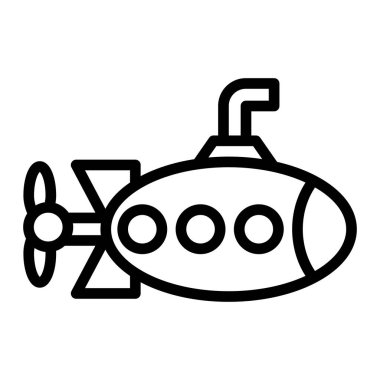 Oyuncak Denizaltı Vektör Hattı Simge Tasarımı