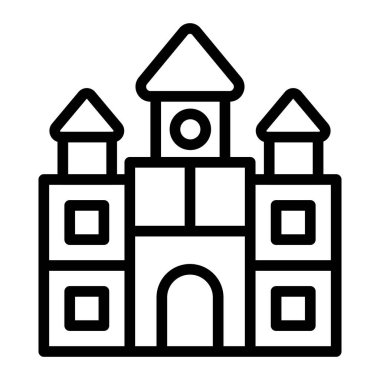 Bloklar House Vector Satır Simgesi Tasarımı