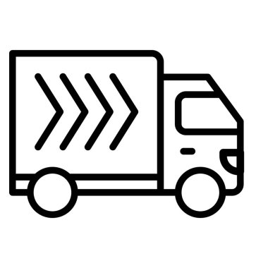 Teslimat Kamyonu Vektör Satırı Simge Tasarımı