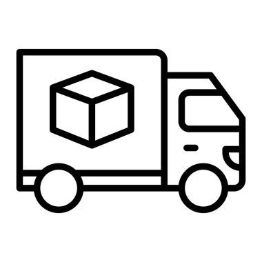 Teslimat Vektör Satırı Simge Tasarımı