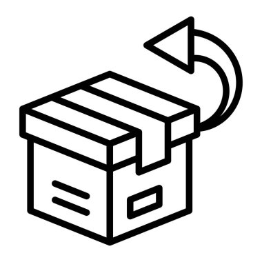 Ürün Dönüş Vektör Hattı Simgesi Tasarımı