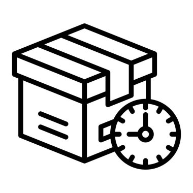 Nakliye Zamanı Vektör Satır Simgesi Tasarımı