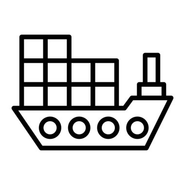 Nakliye Vektör Satırı Simge Tasarımı