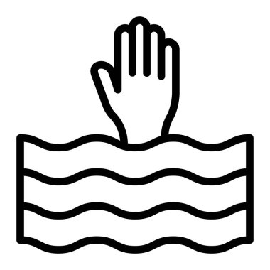 Boğulma Satırı Simgesi Tasarımı