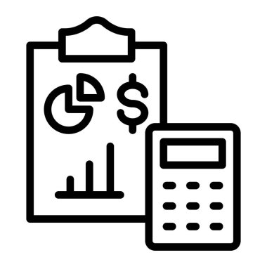 Muhasebe Vektör Satırı Simgesi Tasarımı