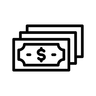 Nakit Para Vektör Satır Simgesi Tasarımı