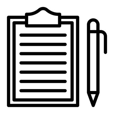 Clipboard Vector Line Icon Design