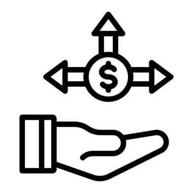 Gider Vektör Satır Simgesi Tasarımı