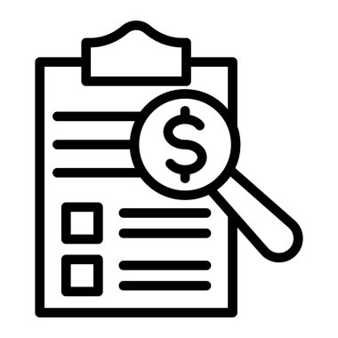 Mali Denetim Vektör Satırı Simgesi Tasarımı