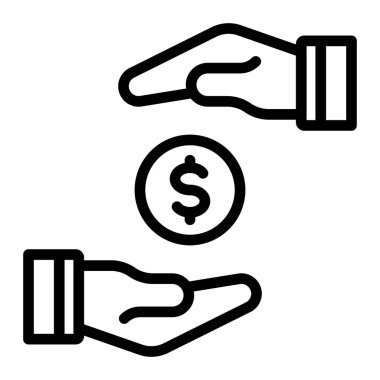 Finansal Aktarım Vektör Satır Simgesi Tasarımı