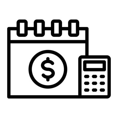 Mali Yıl Vektör Satır Simgesi Tasarımı