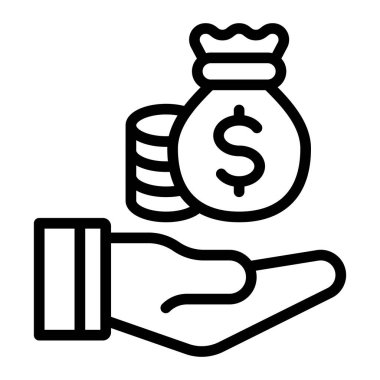 Gelir Vektör Satırı Simgesi Tasarımı