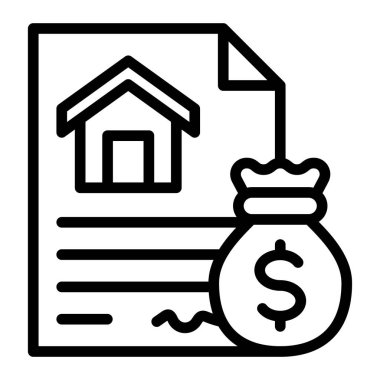 İpotek Vektör Satırı Simgesi Tasarımı