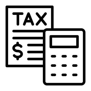 Vergi Hesaplayıcı Vektör Satır Simgesi Tasarımı