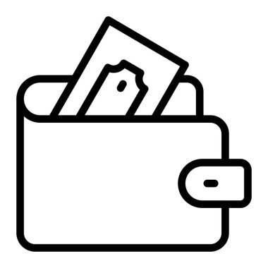 Cüzdan Vektör Satır Simgesi Tasarımı