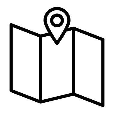 Kişisel ve ticari kullanım için Harita Satırı Simgesi Tasarımı